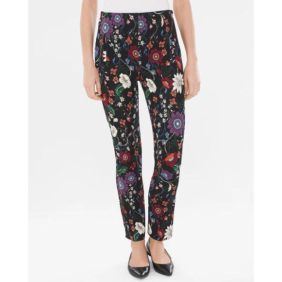 Chicos sz 1 So Slimming Juliet Mystique Floral Ankle Pants sz 4 small WP275 - Picture 1 of 8